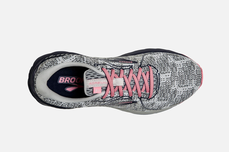 Brooks Running Shoes Womens White/Black/Pink - Adrenaline GTS 21 Road - 5027-MFXAV